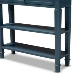 Kirkland's Home Console Tables-Daphne Blue Bayur Wood Two-Shelf Console Table