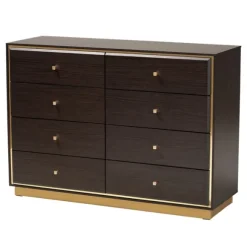 Kirkland's Home Dressers & Chests-Dark And Gold Wood 3-Pc. Dresser Set
