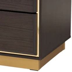 Kirkland's Home Dressers & Chests-Dark And Gold Wood 3-Pc. Dresser Set
