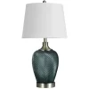 Kirkland's Home Table Lamps-Dark Aqua Ribbed Swirl Table Lamp