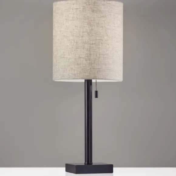 Kirkland's Home Table Lamps-Dark Bronze Square Base Table Lamp