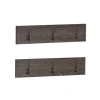 Kirkland's Home Hooks-Dark Brown Wooden 3-Hook Coat Racks, Set Of 2