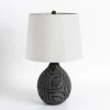 Kirkland's Home Table Lamps-Dark Gray Ceramic Leaf Table Lamp