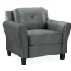 Kirkland's Home Accent Chairs-Dark Kelly Microfiber Rolled Arm Chair