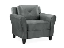 Kirkland's Home Accent Chairs-Dark Kelly Microfiber Rolled Arm Chair