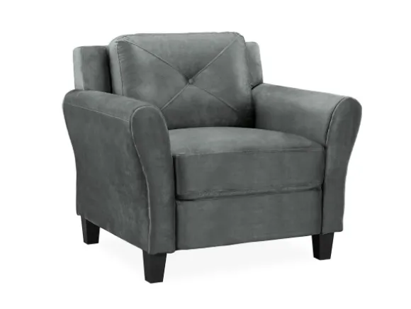 Kirkland's Home Accent Chairs-Dark Kelly Microfiber Rolled Arm Chair