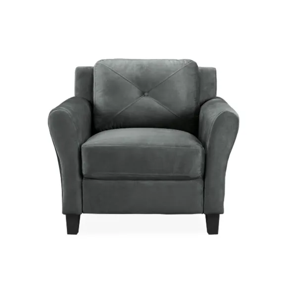 Kirkland's Home Accent Chairs-Dark Kelly Microfiber Rolled Arm Chair