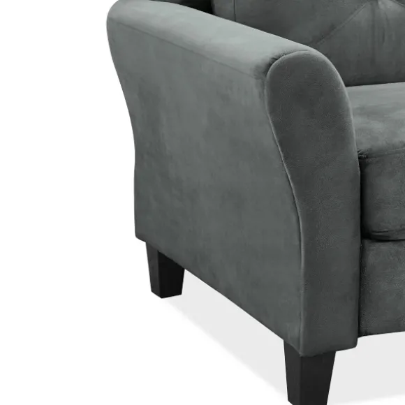 Kirkland's Home Accent Chairs-Dark Kelly Microfiber Rolled Arm Chair