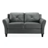 Kirkland's Home Sofas & Loveseats-Dark Kelly Microfiber Rolled Arm Loveseat