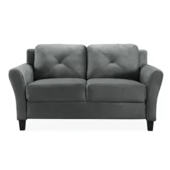 Kirkland's Home Sofas & Loveseats-Dark Kelly Microfiber Rolled Arm Loveseat