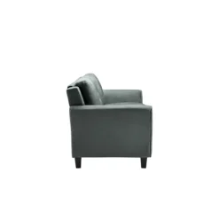 Kirkland's Home Sofas & Loveseats-Dark Kelly Microfiber Rolled Arm Loveseat