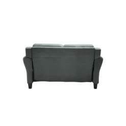 Kirkland's Home Sofas & Loveseats-Dark Kelly Microfiber Rolled Arm Loveseat