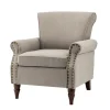 Kirkland's Home Accent Chairs-Dark Miriam Nailhead Trim Armchair