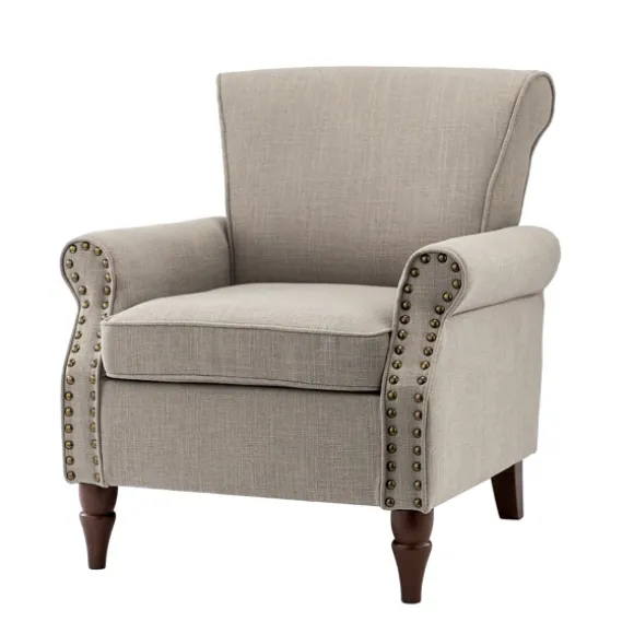 Kirkland's Home Accent Chairs-Dark Miriam Nailhead Trim Armchair