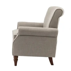 Kirkland's Home Accent Chairs-Dark Miriam Nailhead Trim Armchair