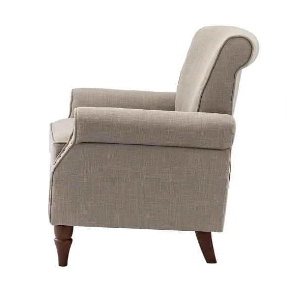 Kirkland's Home Accent Chairs-Dark Miriam Nailhead Trim Armchair