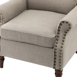 Kirkland's Home Accent Chairs-Dark Miriam Nailhead Trim Armchair