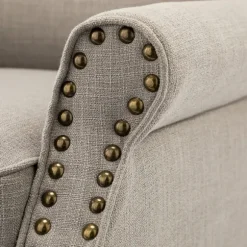 Kirkland's Home Accent Chairs-Dark Miriam Nailhead Trim Armchair