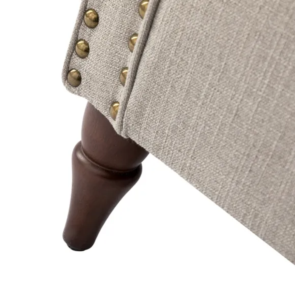 Kirkland's Home Accent Chairs-Dark Miriam Nailhead Trim Armchair