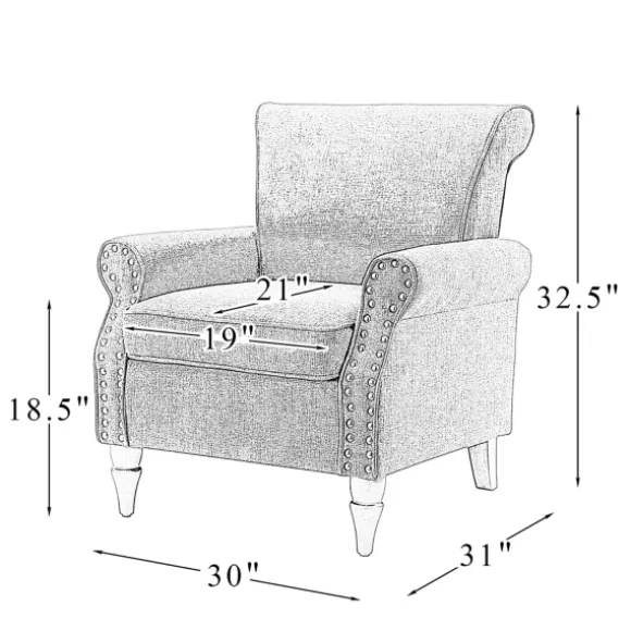 Kirkland's Home Accent Chairs-Dark Miriam Nailhead Trim Armchair