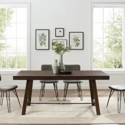 Kirkland's Home Dining Tables-Dark Oak Wood Rustic Dining Table