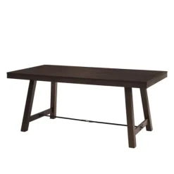 Kirkland's Home Dining Tables-Dark Oak Wood Rustic Dining Table