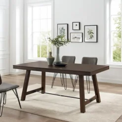 Kirkland's Home Dining Tables-Dark Oak Wood Rustic Dining Table