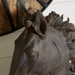 Kirkland's Home Statues & Figurines-Dark Polystone Horse Head Statue