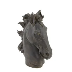 Kirkland's Home Statues & Figurines-Dark Polystone Horse Head Statue