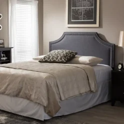 Kirkland's Home Beds & Headboards-Dark Scalloped Corner Queen Headboard
