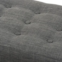 Kirkland's Home Benches & Ottomans-Dark Tufted Walnut Wood Bench