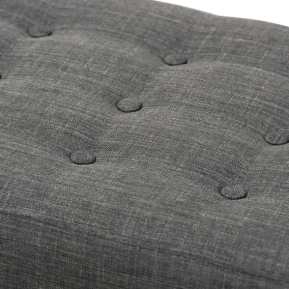 Kirkland's Home Benches & Ottomans-Dark Tufted Walnut Wood Bench