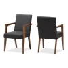 Kirkland's Home Accent Chairs-Dark Upholstered Wooden Accent Chair