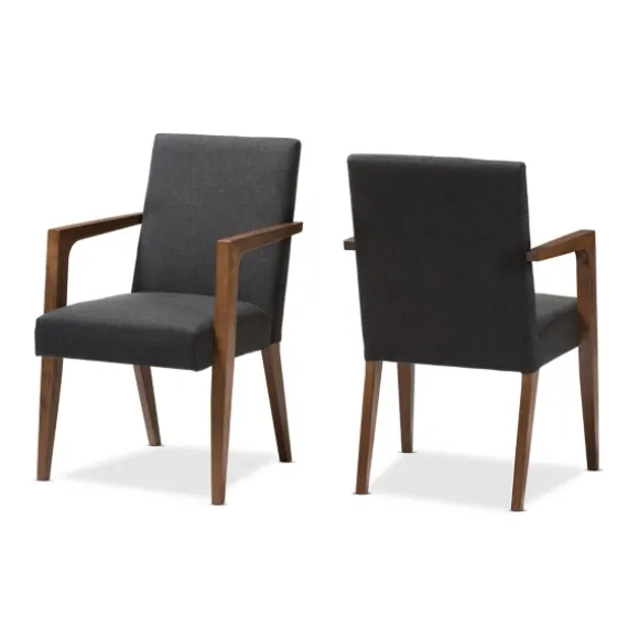 Kirkland's Home Accent Chairs-Dark Upholstered Wooden Accent Chair