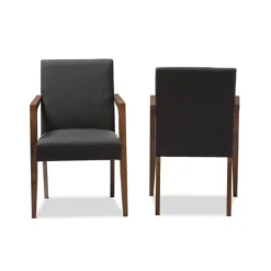 Kirkland's Home Accent Chairs-Dark Upholstered Wooden Accent Chair