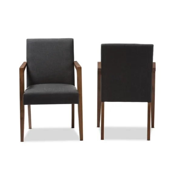 Kirkland's Home Accent Chairs-Dark Upholstered Wooden Accent Chair
