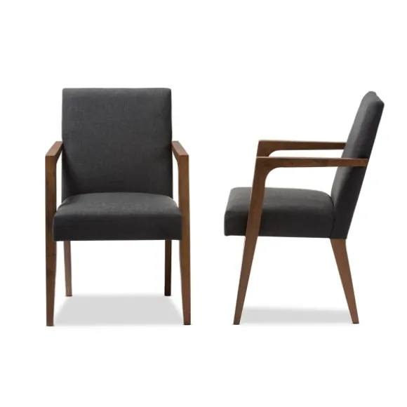 Kirkland's Home Accent Chairs-Dark Upholstered Wooden Accent Chair