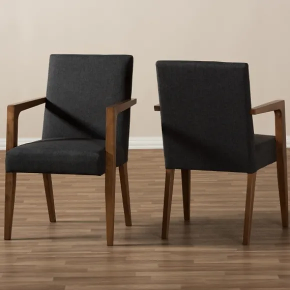 Kirkland's Home Accent Chairs-Dark Upholstered Wooden Accent Chair