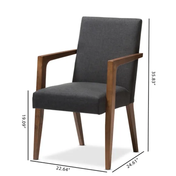 Kirkland's Home Accent Chairs-Dark Upholstered Wooden Accent Chair