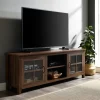 Kirkland's Home Tv Stands & Media Consoles-Dark Walnut Glass Door Tv Stand