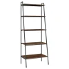 Kirkland's Home Bookshelves-Dark Walnut Industrial Ladder Shelf