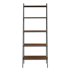 Kirkland's Home Bookshelves-Dark Walnut Industrial Ladder Shelf