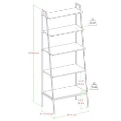 Kirkland's Home Bookshelves-Dark Walnut Industrial Ladder Shelf