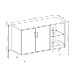 Kirkland's Home Console Tables-Dark Walnut Mid-Century Console Table