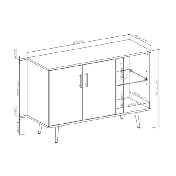 Kirkland's Home Console Tables-Dark Walnut Mid-Century Console Table