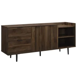Kirkland's Home Tv Stands & Media Consoles-Dark Walnut Mid-Century 4-Door Tv Stand