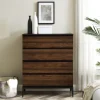 Kirkland's Home Dressers & Chests-Dark Walnut Midcentury Four-Drawer Chest