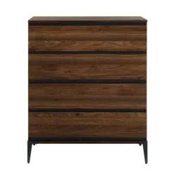 Kirkland's Home Dressers & Chests-Dark Walnut Midcentury Four-Drawer Chest