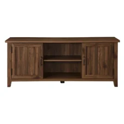 Kirkland's Home Tv Stands & Media Consoles-Dark Walnut Modern Farmhouse Tv Stand