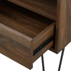 Kirkland's Home Accent & End Tables-Dark Walnut Modern Farmhouse Side Table